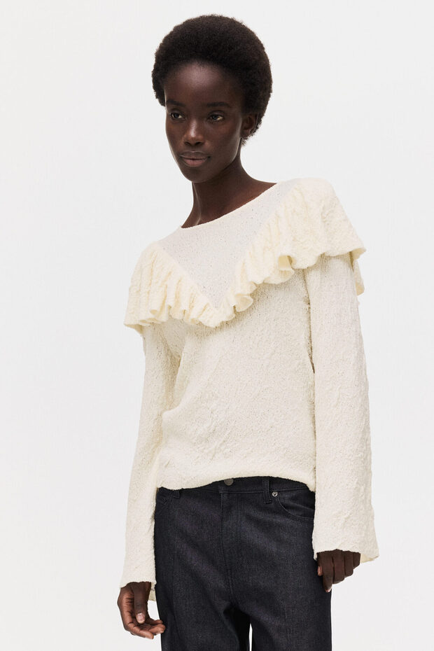 Fırfırlı Tekstüre Triko Üst - 2