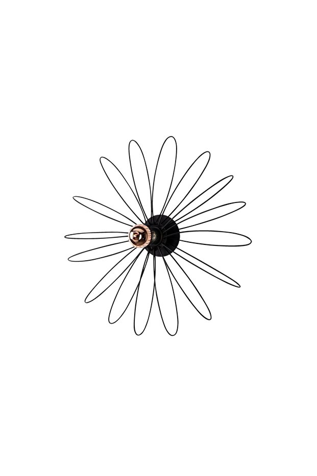 Black Metal Sconce with Tufts E27 Wall Lamp 58X12X58 cm Living Room Lighting