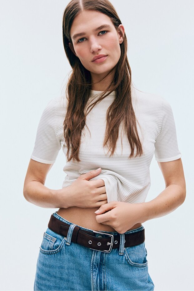 İnce Triko Tişört - 2