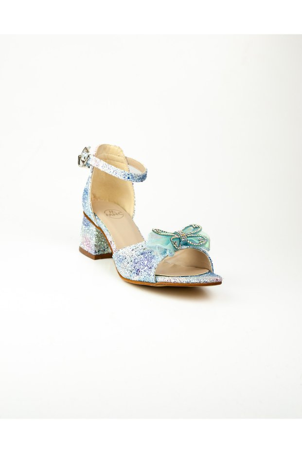 640 Blue Glitter Girls' Evening Dress Shoes
