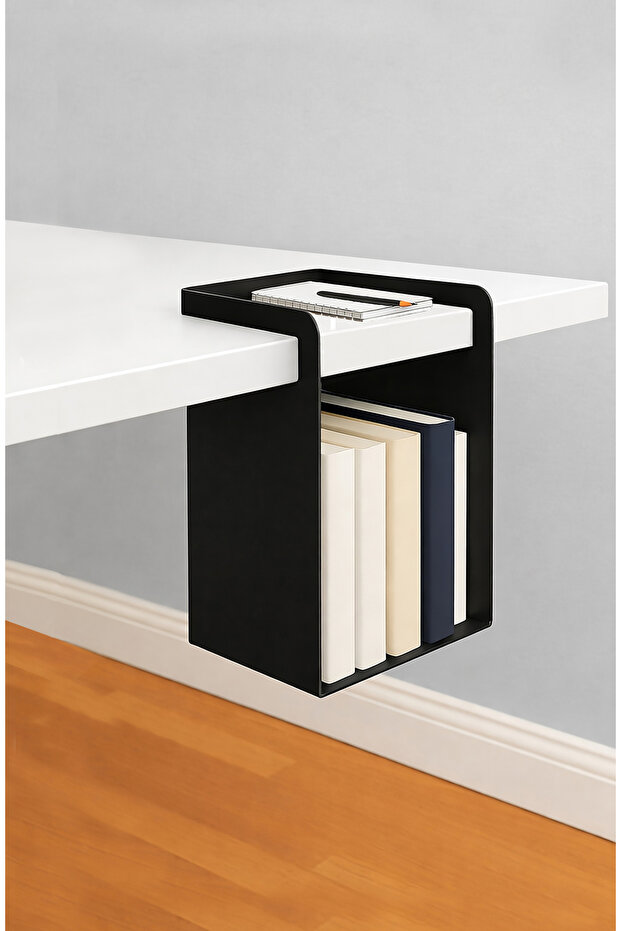 Desk Organizer, Metal Black Desk Organizer, Office Desk Organizer, under Desk Shelf, Bookshelf