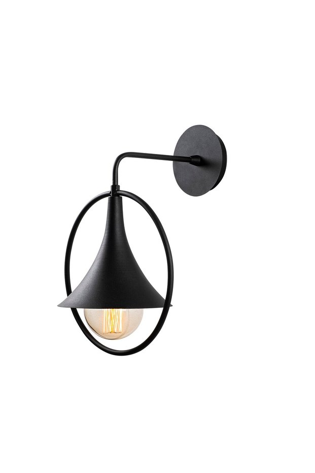 Black Metal Sconce with Tassels E27 Wall Lamp 25X29X38 cm Living Room and Hallway Lighting