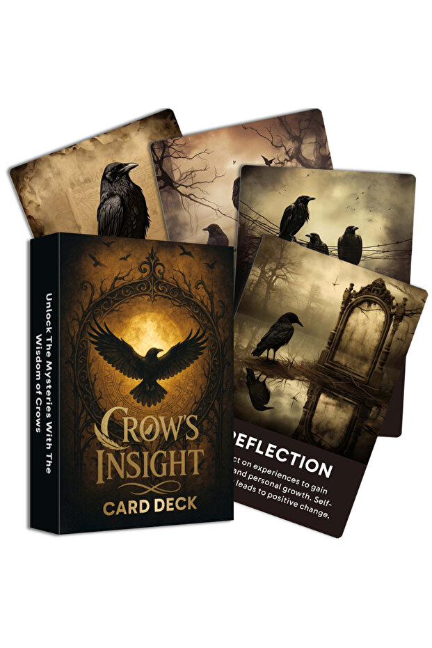 مجموعة بطاقات A741 Crow's Insight، 50 بطاقة أوراكل للقراءة الشخصية والتأمل، 12*8 سم، تاروت كاليفورنيا