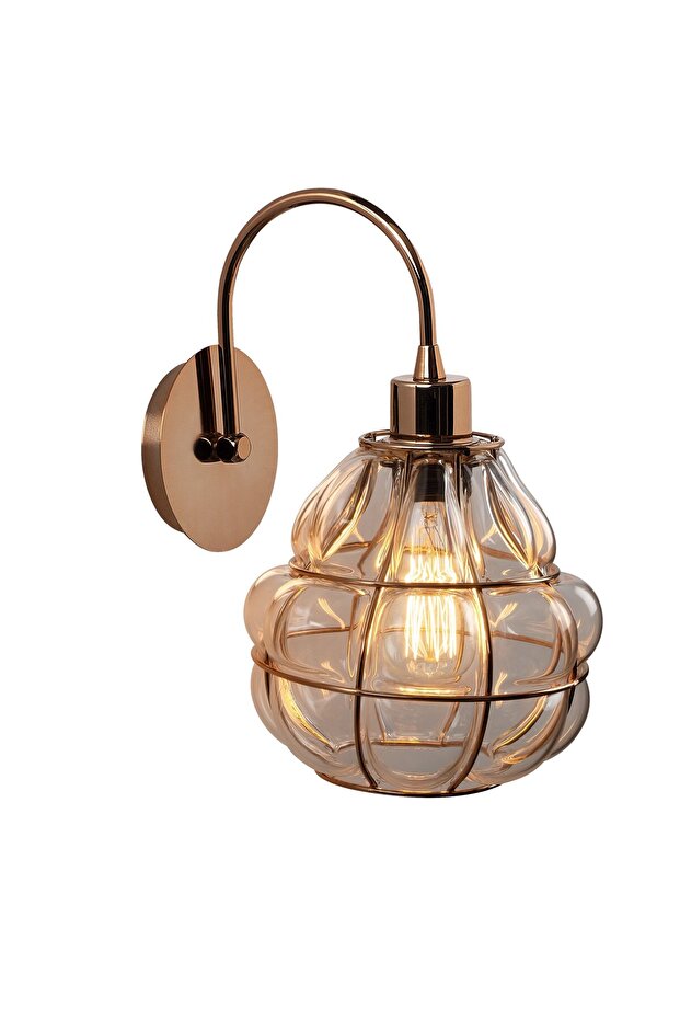 Copper Plated Metal Sconce E27 Wall Lighting 20X27X30 cm Living Room Kitchen