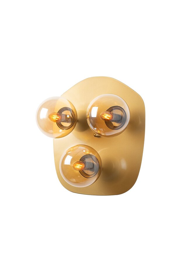 Shiny Gold Glass Sconce Wall Lamp E14 Compatible 45X37X25 cm Living Room Bedroom