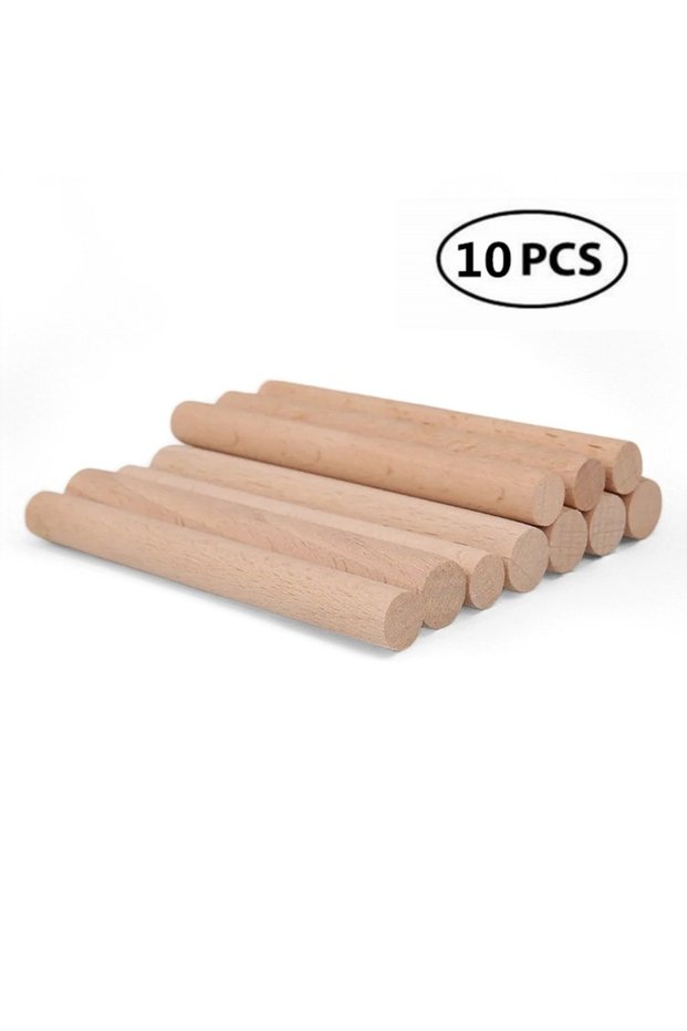 10pcs 10pcs Wooden Dowel Rods, Unfinished Hardwood Sticks Dowel Rods Wood Sticks for Craft and DIY M