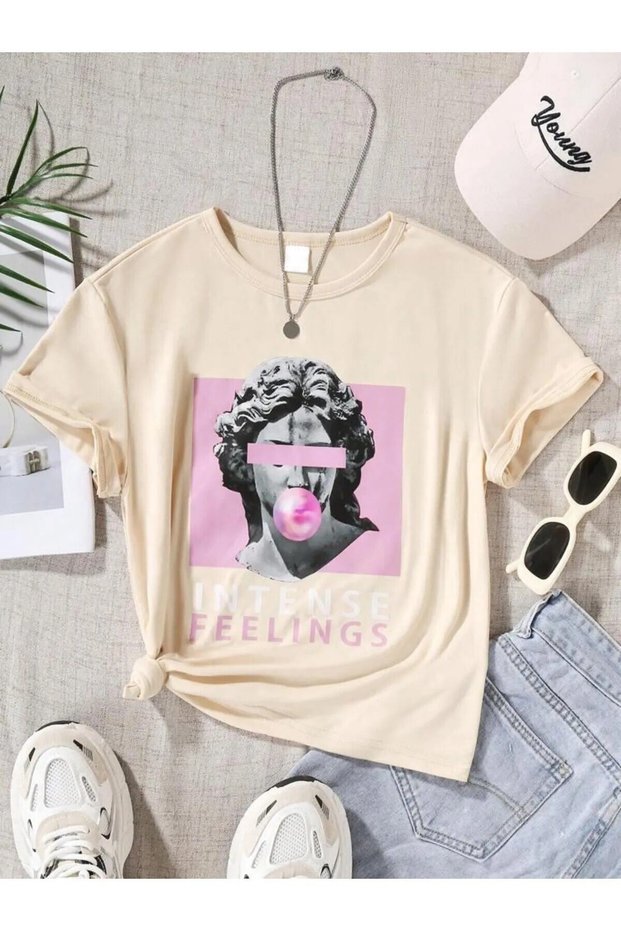 Intense Printed Children's T-Shirt - Circular Neck T-Shirt for Girls and Boys