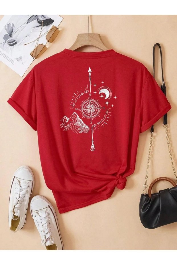 Back Printed Crew Neck Children's T-Shirt