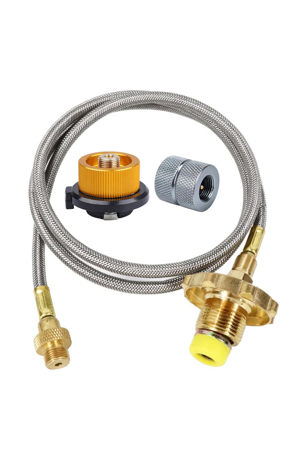 Set2 Outdoor Camping Gas Stove Propane Refill Adapter Gas Tank Connection Line Burner Adapter LPG Cy