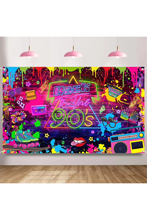 90 90's Party Decorations Back to 90's Banner 90's Backdrop Hip Hop Graffiti Background 1990s Party