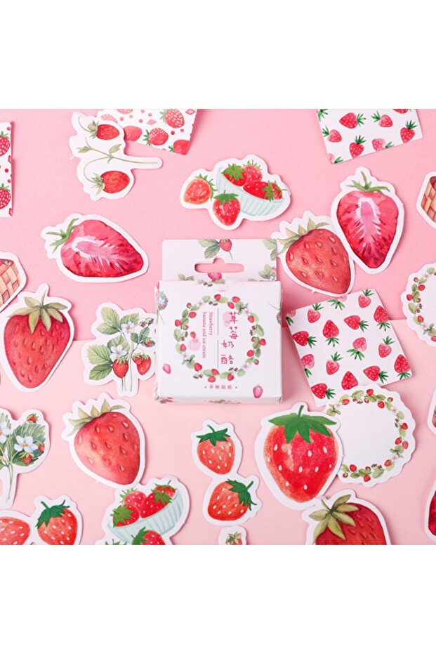 1 45Pcs Strawberry Delicious Style Decorative Stickers Diary Decorations Scrapbook Albums DIY Stude.