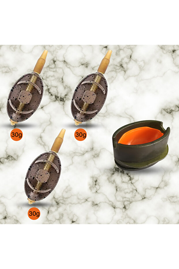 3PCS 30 Quick Release Method Feeder Set, 5-in-1 Carp Fishing Kit with Zinc Alloy Weights (0.71oz/1.0