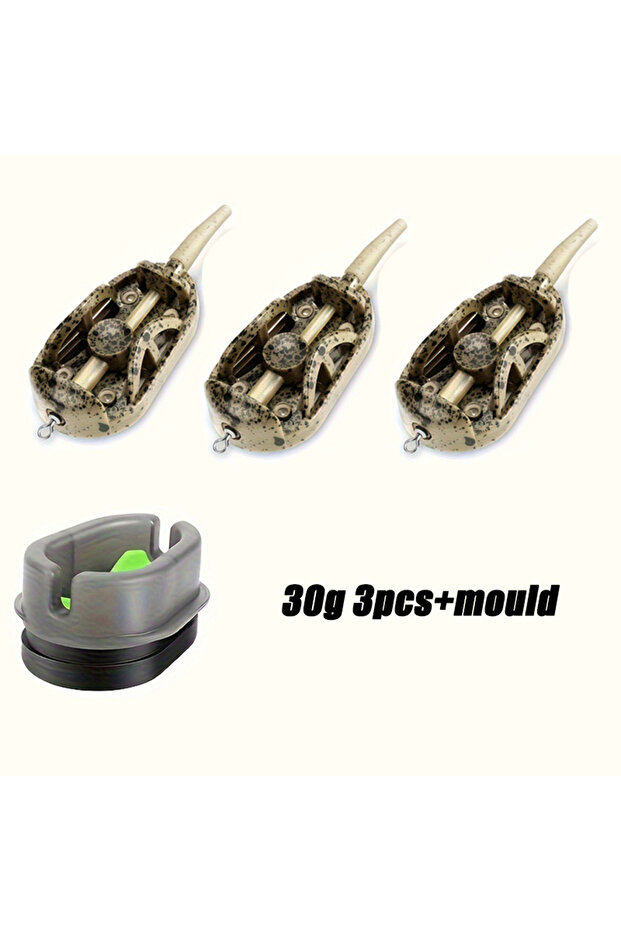30g30g30g YOTO Carp Fishing Method Feeders Set 20g-60g Adjustable Feeder with Mould,Carp Bait Feeder