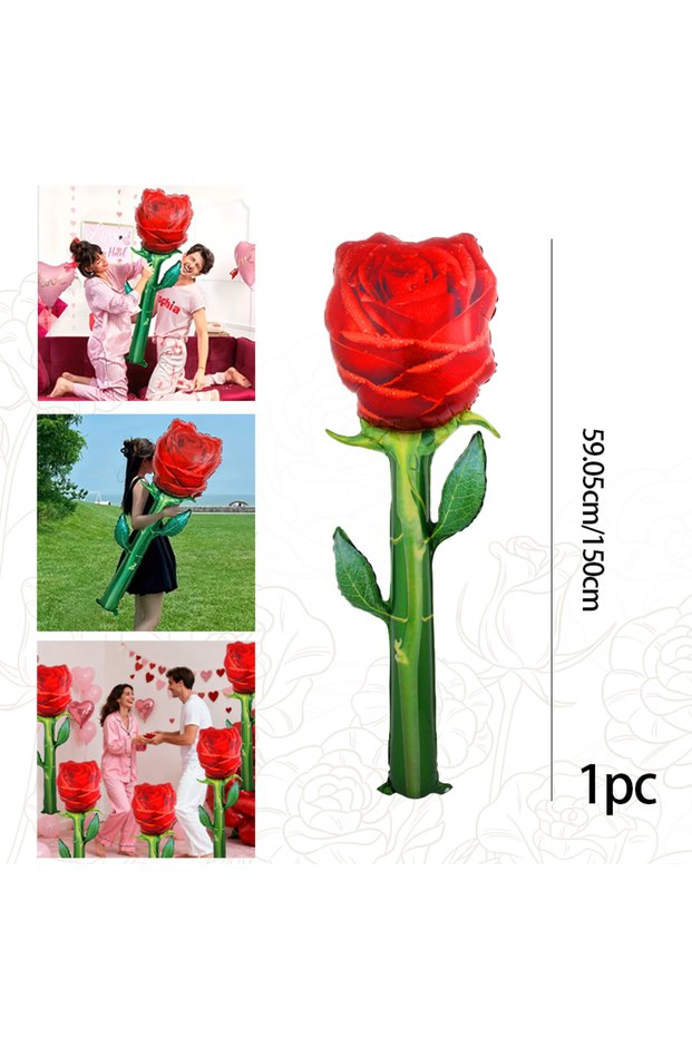 Other 1pc Super Large Simulated Rose Aluminum Film Balloon Mother's Day Proposal Anniversary Gift Bi
