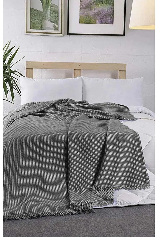 غطاء لحاف فردي - بدون غطاء وسادة - 160x210 - أنثراسيت