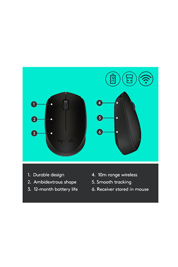 B170 Wireless Mouse, Black - 3