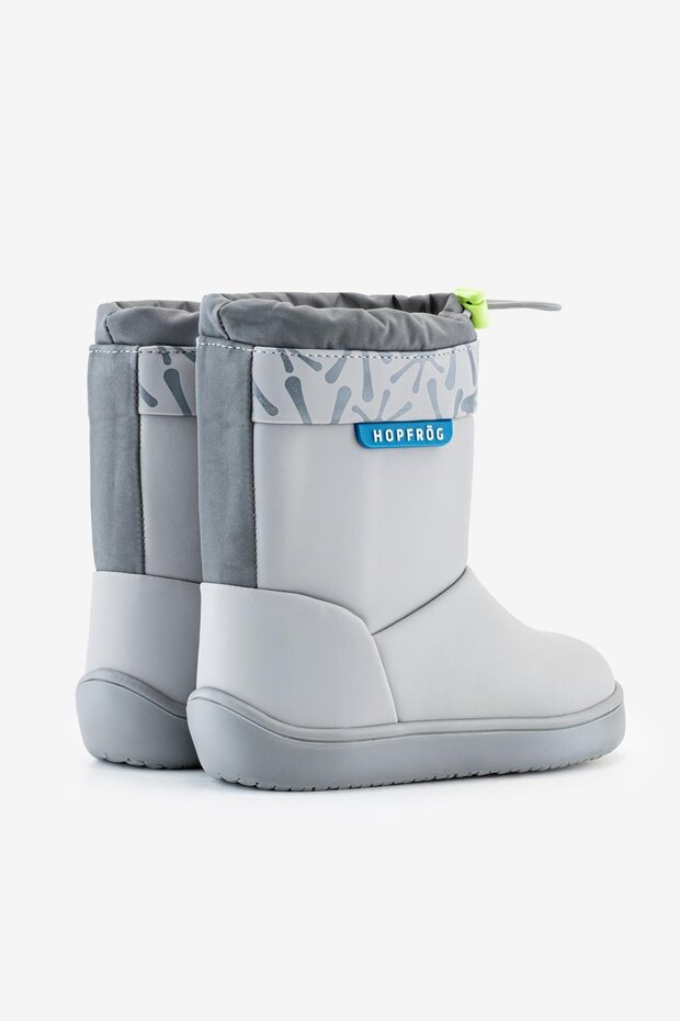 HOPFRÖG Rain Boots Süper Mat Havalı Gri Suya ve Soğuğa Dayanıklı Barefoot Çocuk Botu