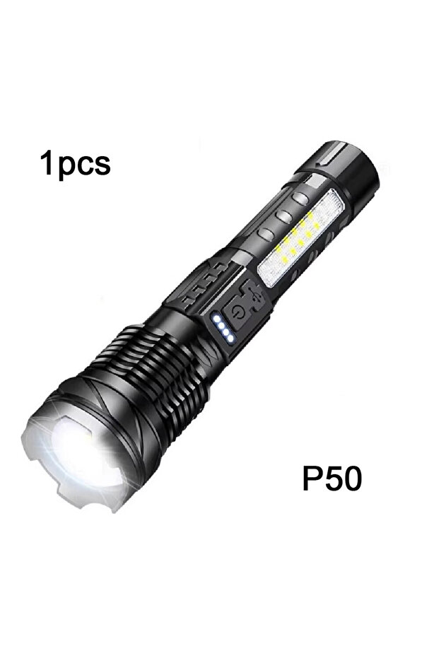 1 PCS Powerful XHP50 Flashlight Zoomable Flashlight Handheld Lighting Night Work Emergency Torch for