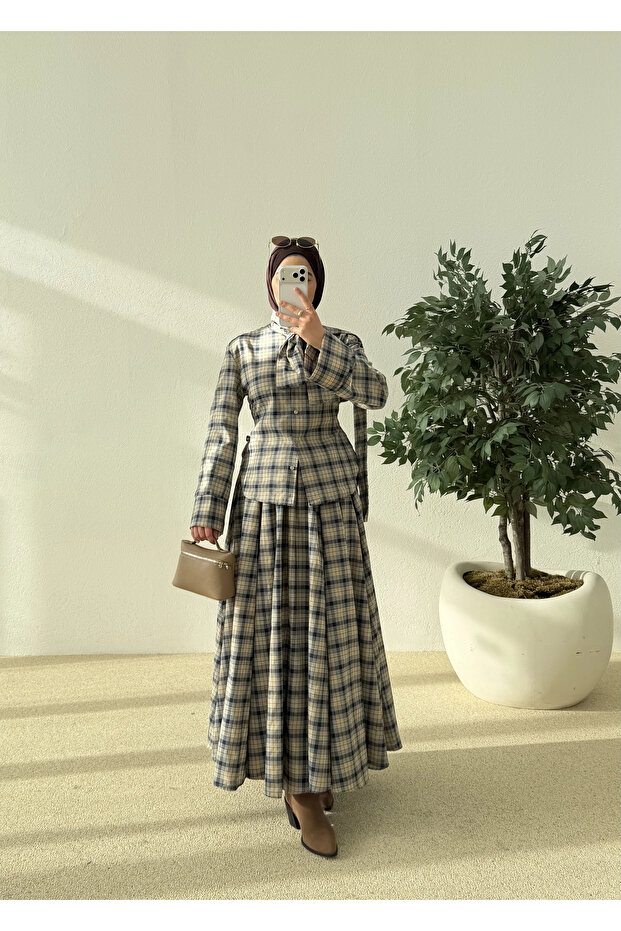 KURDELE YAKA TAKUM bej - 2