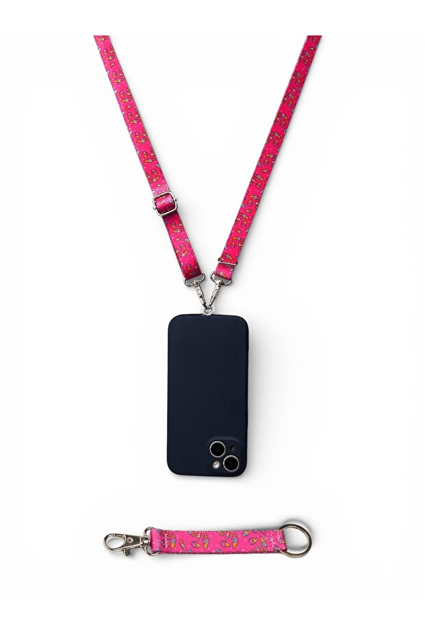 Ice Cream Model Phone Strap Phone Neck Lanyard / Compatible with All Phones and Keychain