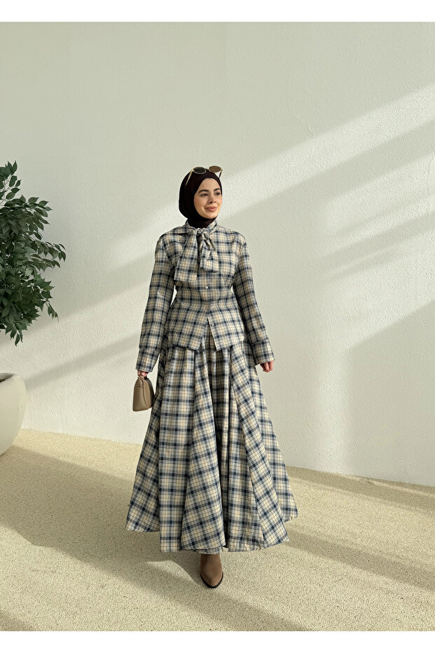 KURDELE YAKA TAKUM bej - 8