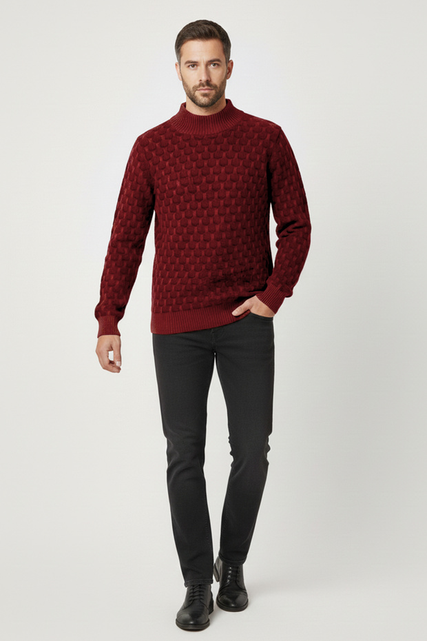 سترة رجالية بنمط ياقة الصياد نصف دائرية - 2