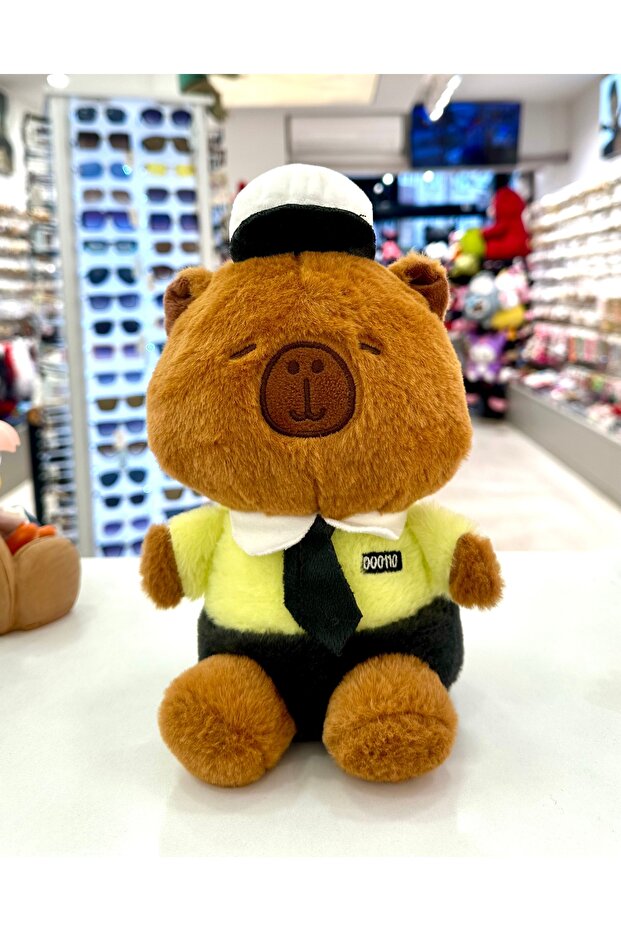 Cute Teddy Bear Police Capybara Plush Toy 25 cm