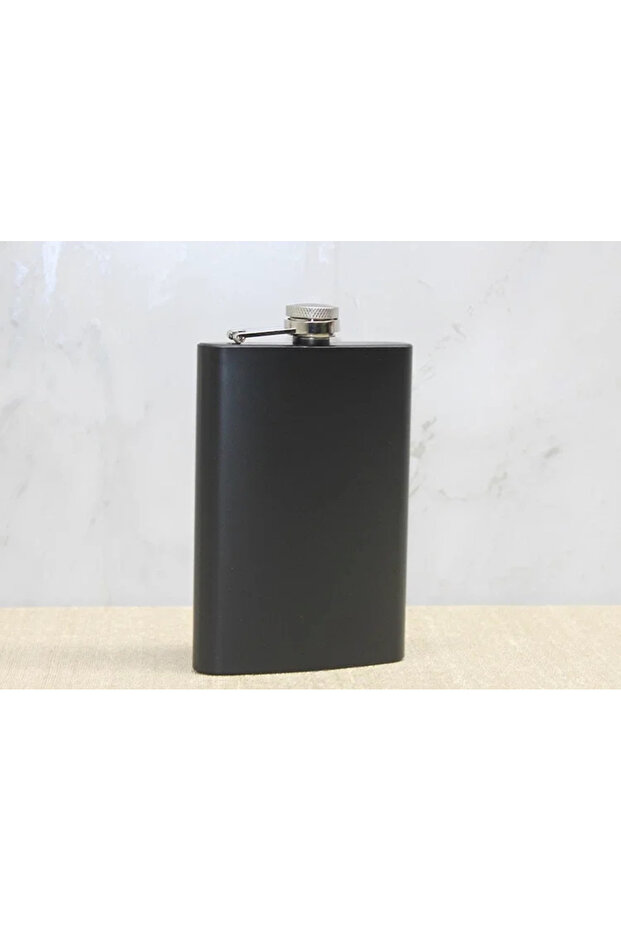 Single Black 9 oz Flask Alk3897