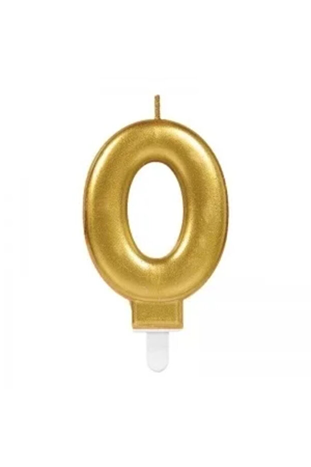 0 Number Candle Gold Color