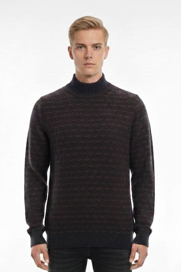 سترة رجالية بنمط ياقة الصياد نصف دائرية - 1