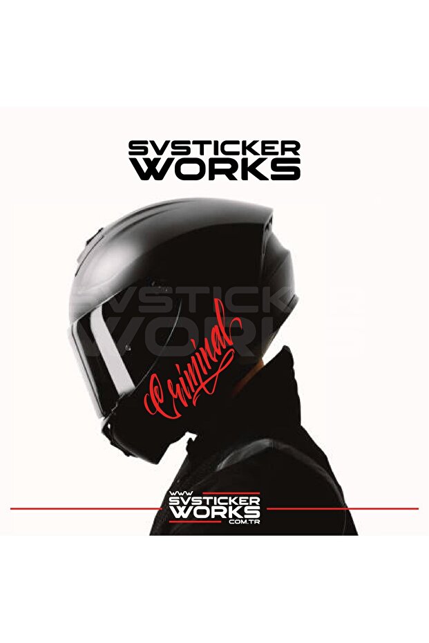 Criminal written helmet sticker compatible with all helmets one direction 1 piece
