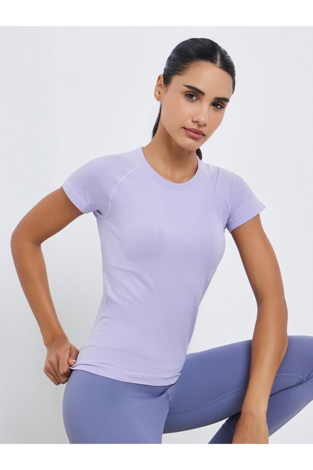 Women Lilac Seamless Contour Detail Top
