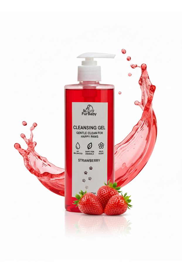 Strawberry Cleansing Gel for Pets 500ml – Gentle Hydrating Formula for Dogs & Cats