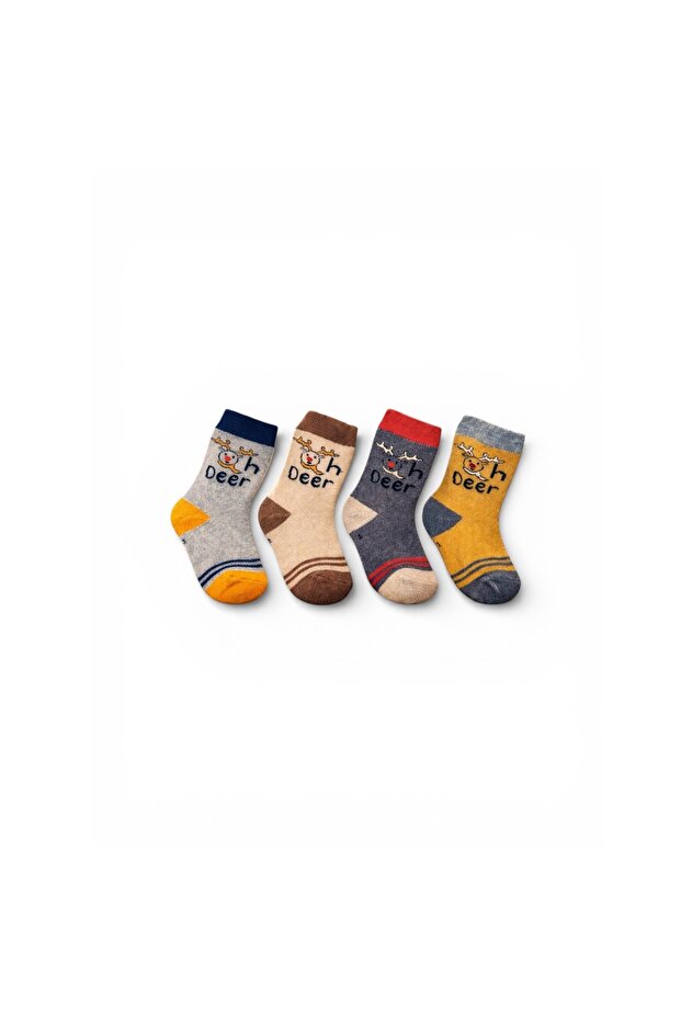Towel Children's Socks Deer Pattern - 1