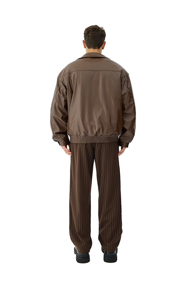 سترة جلدية من التسعينيات قصة فضفاضة - 6