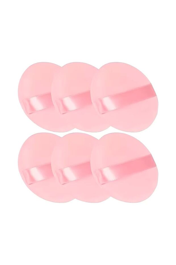 Set of 6 Reusable Pink Powder Puffs