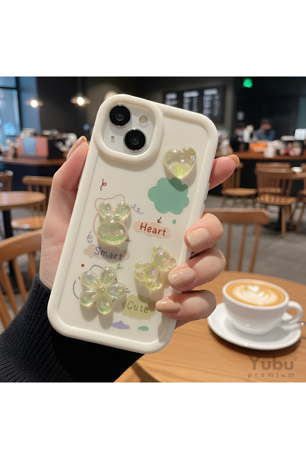 iPhone 13 / 14 / 15 Compatible 3D Figured Patterned Camera Protected Silicone Phone Case