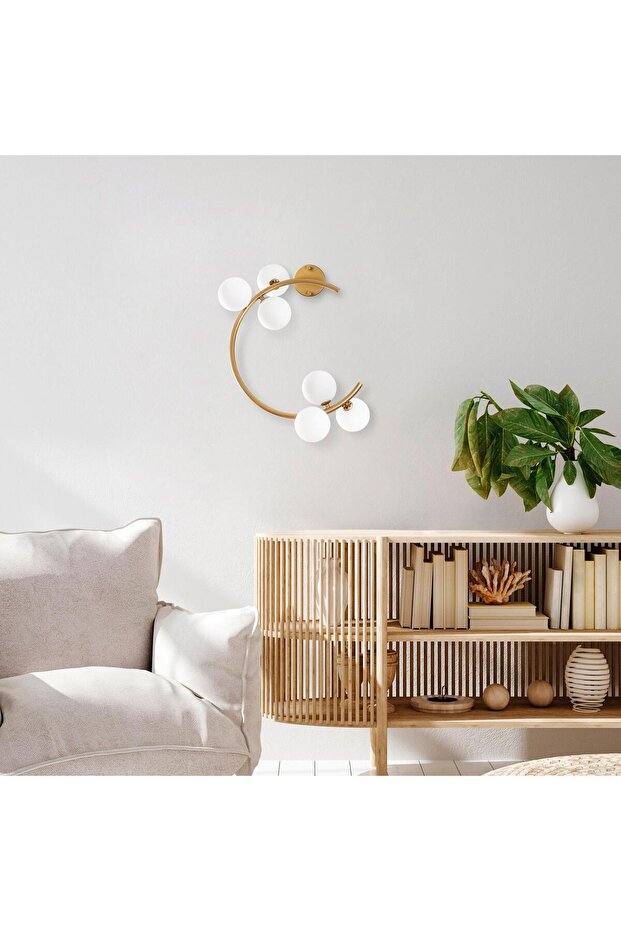 Shiny Gold Glass 6-Piece Sconce Modern Lighting