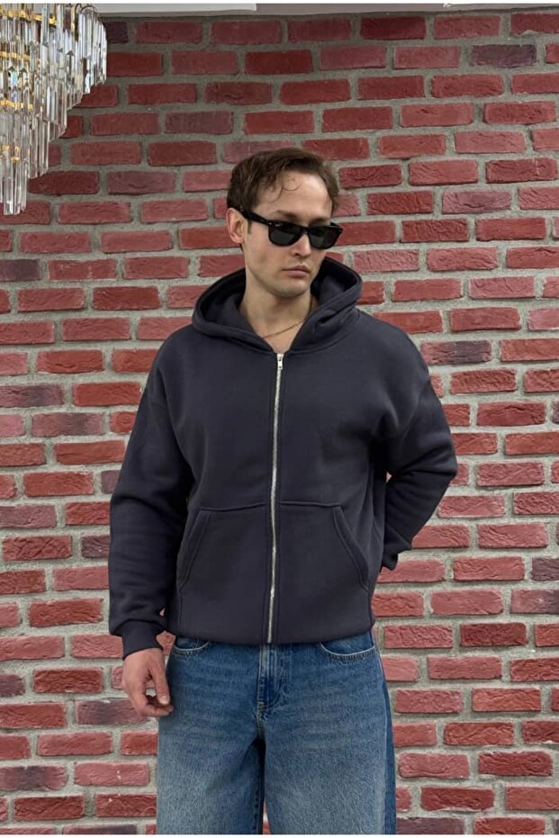 Basic Premium Zip Hoodie Oversize - 1