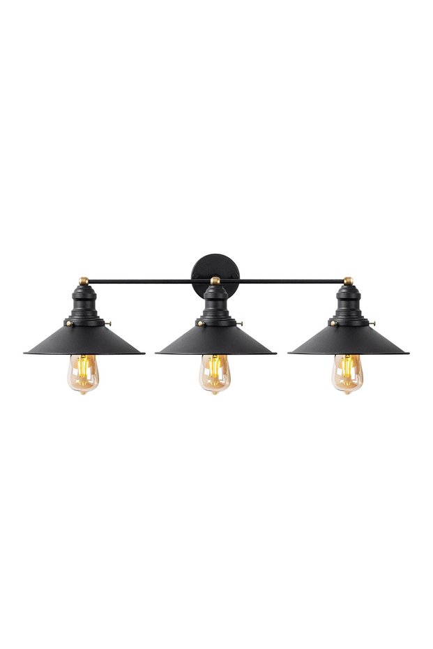 Stylish Furred Black Sconce Wall Lamp E27 Compatible 75X20X27 cm Living Room Bedroom