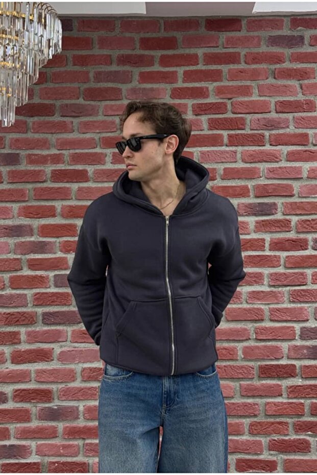 Basic Premium Zip Hoodie Oversize - 5