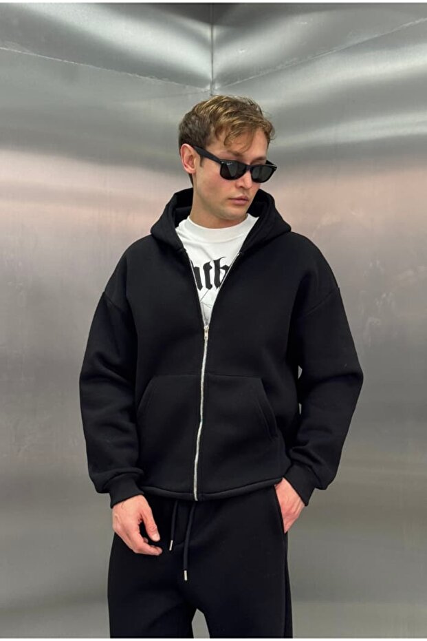Basic Premium Zip Hoodie Oversize - 5