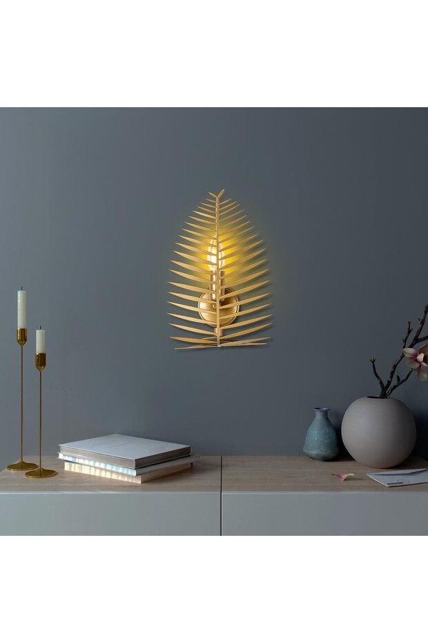 Shiny Gold Metal Sconce E14 Compatible Wall Lamp 10X21X16 cm Living Room and Bedroom