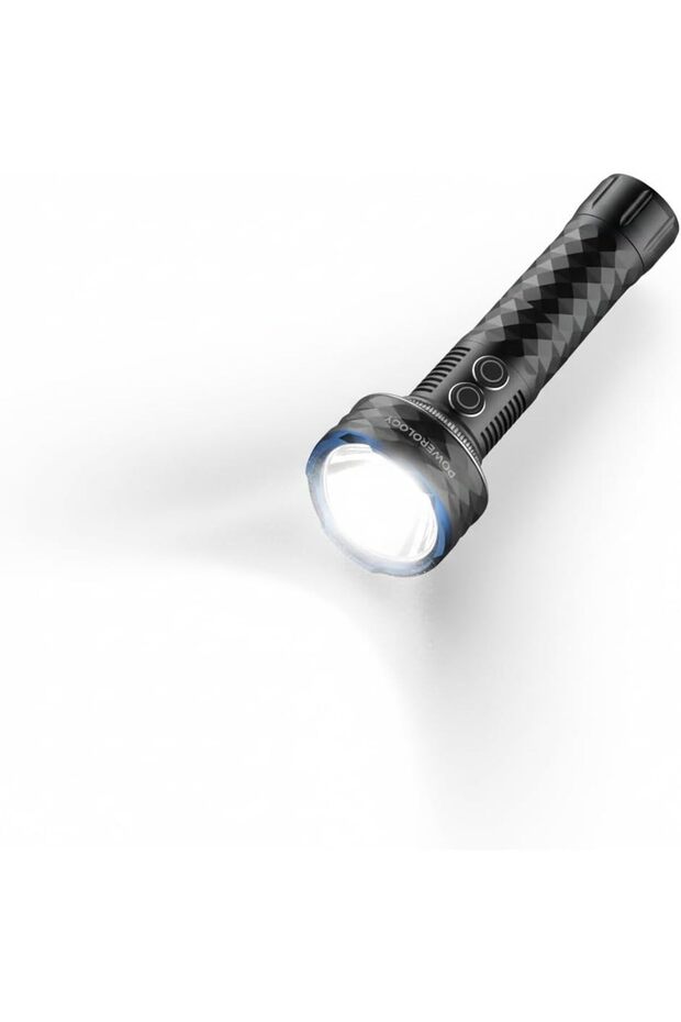 مصباح يدوي LED قابل لإعادة الشحن ومصباح عمل مع مؤشر ليزر - 4