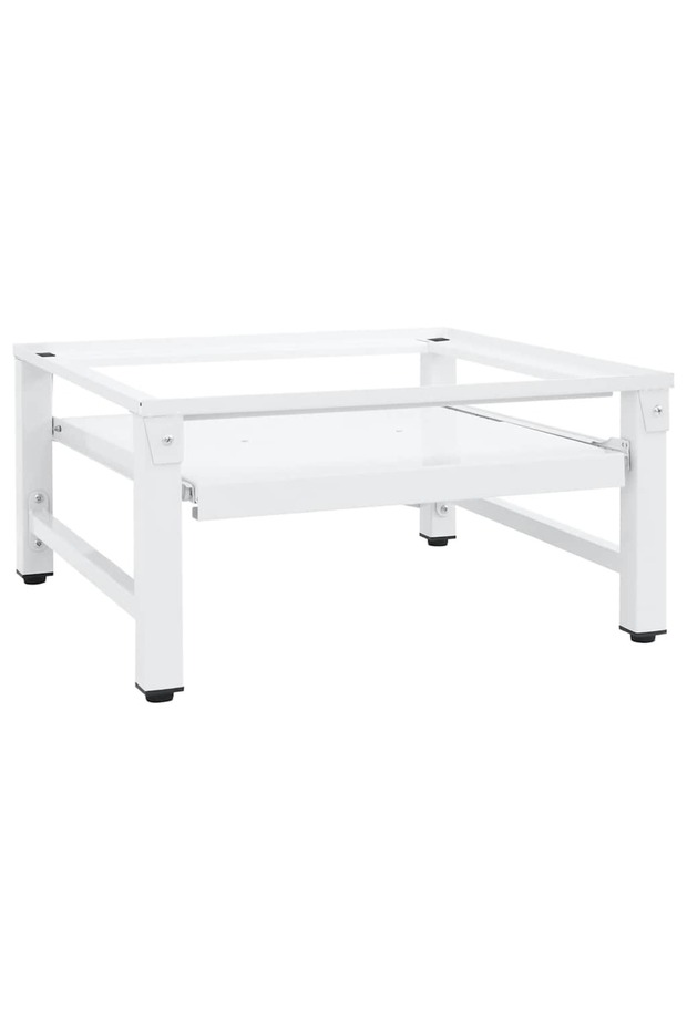 Washing Machine Pedestal with Pull-out Shelf White