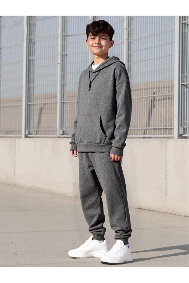 Child Hooded Tracksuit Set Bottom Top Set