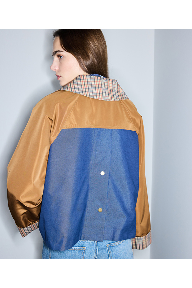 معطف بنمط منقوش مختلط - 6