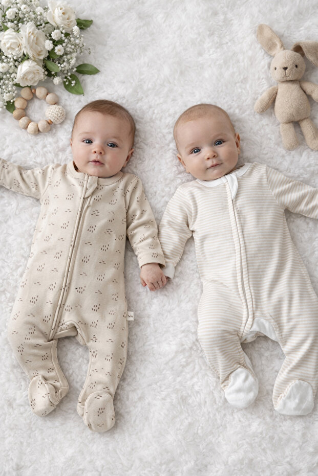 100% Cotton Newborn Baby Romper Two-Piece Set Is Suitable for Newborns