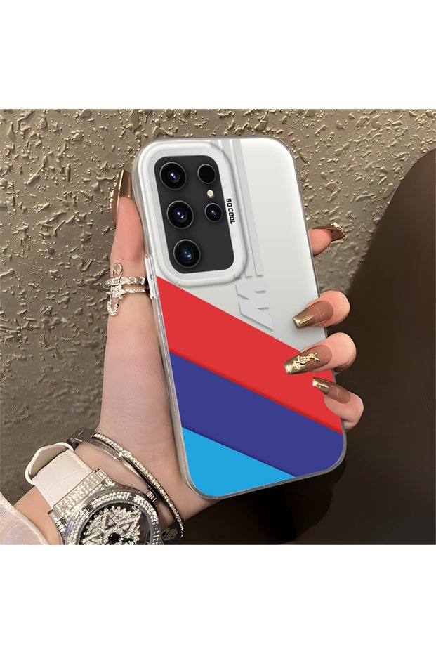Samsung Galaxy S23 Ultra Compatible Bmw Patterned Silicone Edge Hard Back Anti-Fall Case