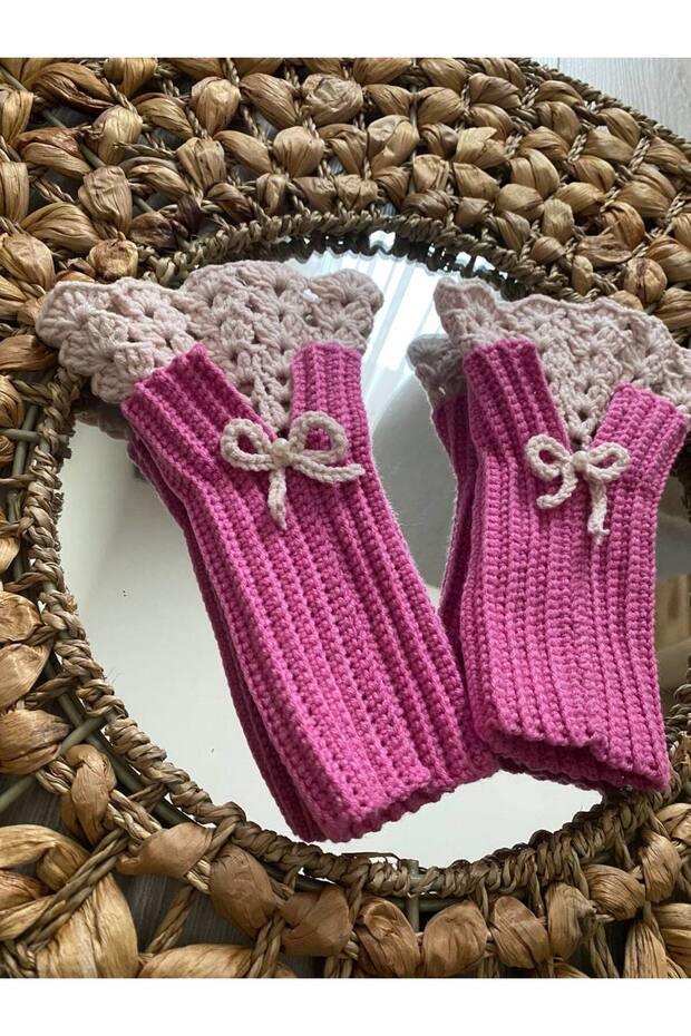 Vintage Örgü Dantel Eldiven , Bileklik - 2